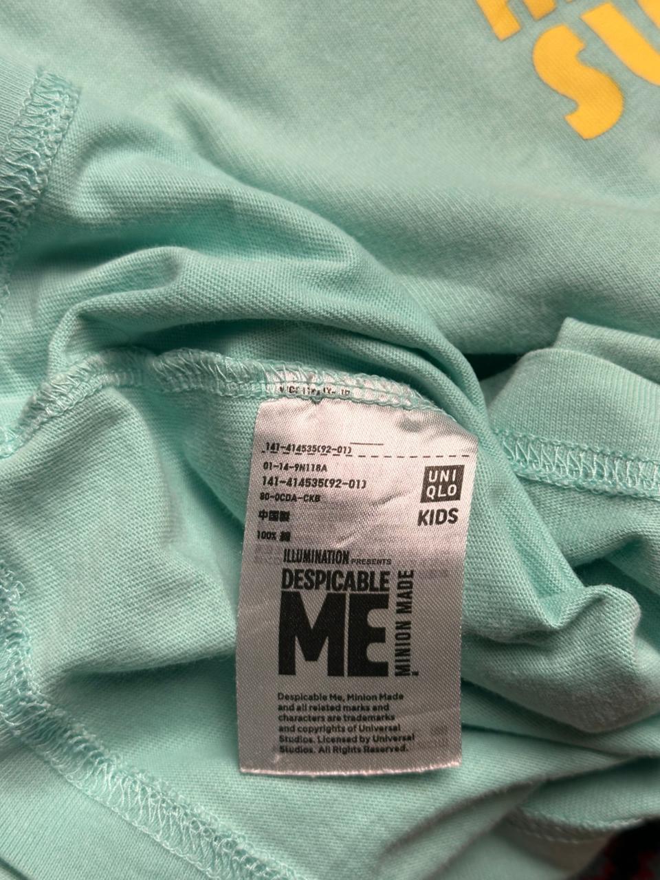 Uniqlo UT Despicable Me Minion Light Teal Graphic WOMEN TEE -  L
