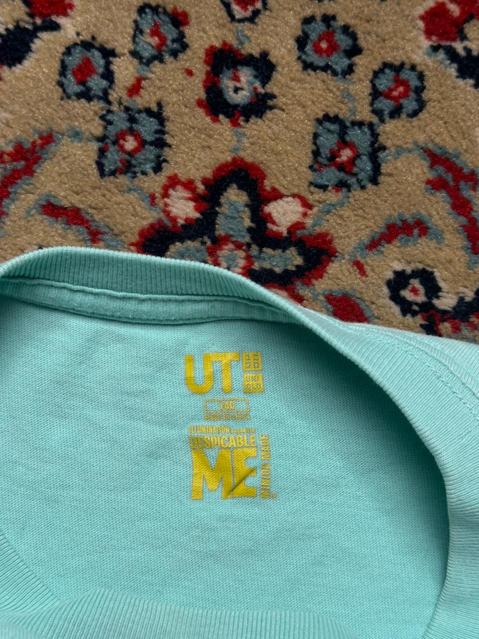 Uniqlo UT Despicable Me Minion Light Teal Graphic WOMEN TEE -  L