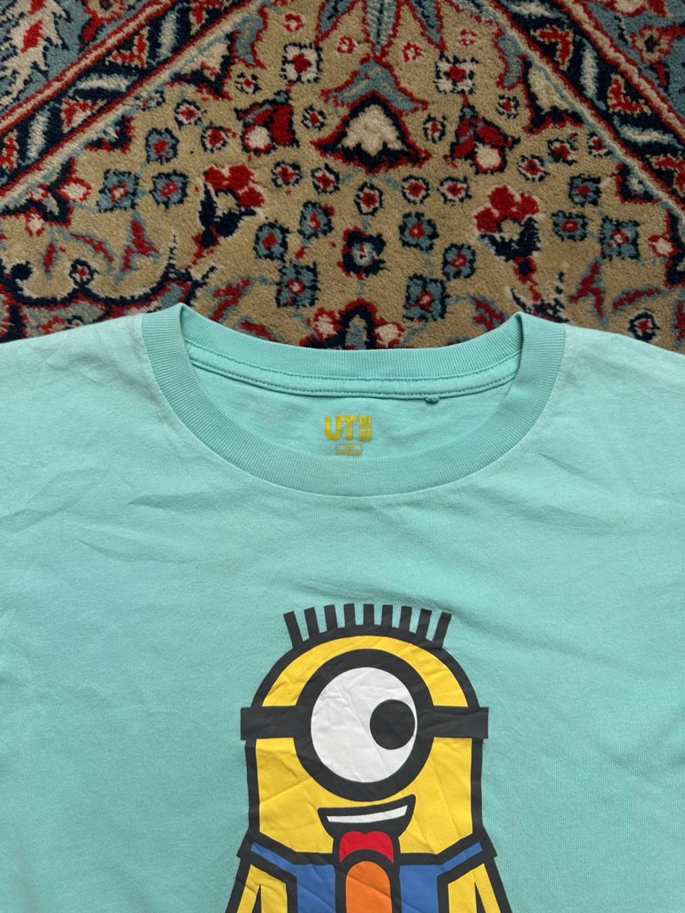 Uniqlo UT Despicable Me Minion Light Teal Graphic WOMEN TEE -  L