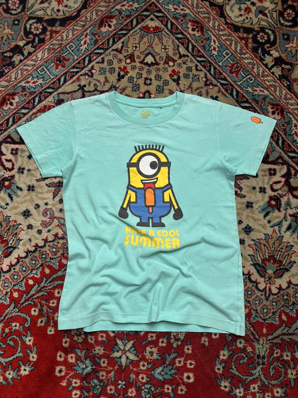 Uniqlo UT Despicable Me Minion Light Teal Graphic WOMEN TEE -  L