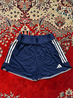 Adidas Navy Blue 3 Stripe Running Athletic Gym Shorts - 28