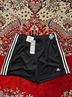 Adidas Black Tech 3-Stripe Athletic WOMEN Shorts - 28