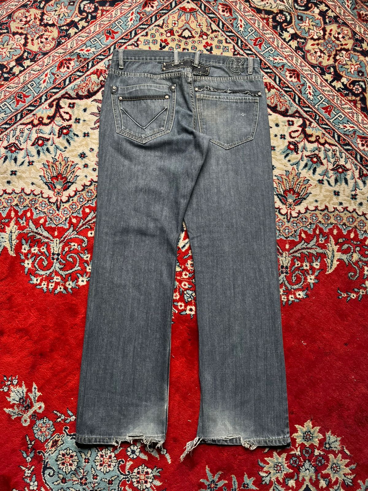 Raw Blue Distressed Streetwear Relaxed Fit JEANS - 32
