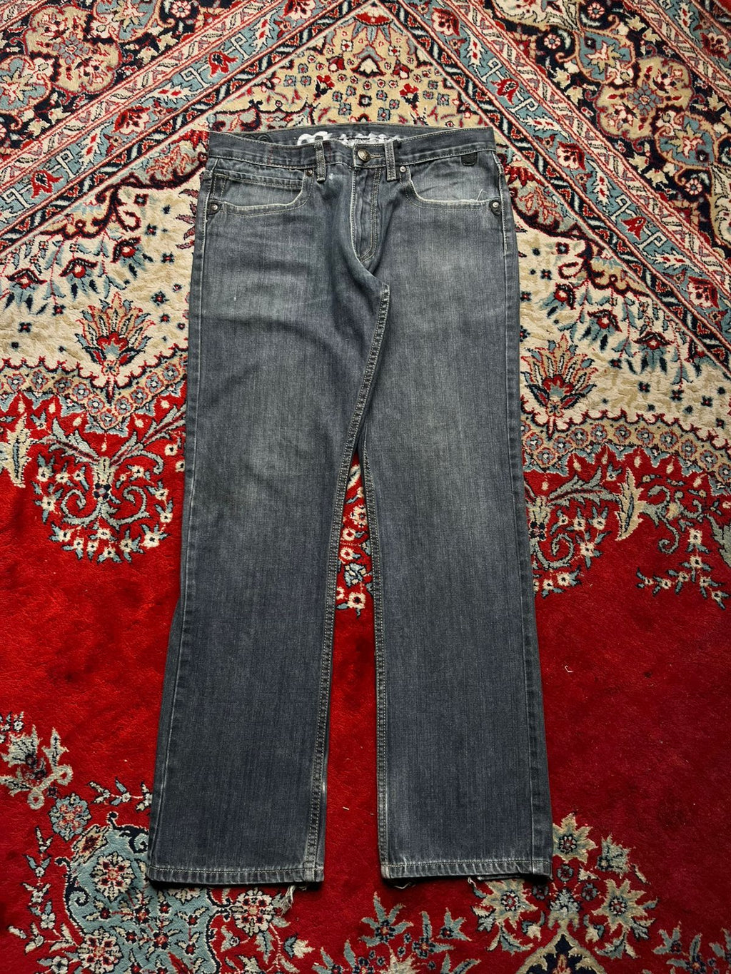 Raw Blue Distressed Streetwear Relaxed Fit JEANS - 32