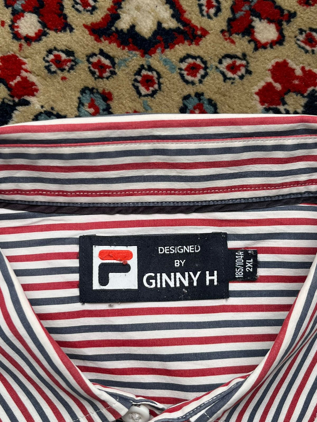 FILA Designed by GINNY H Striped BUTTON DOWN SHIRT - XL