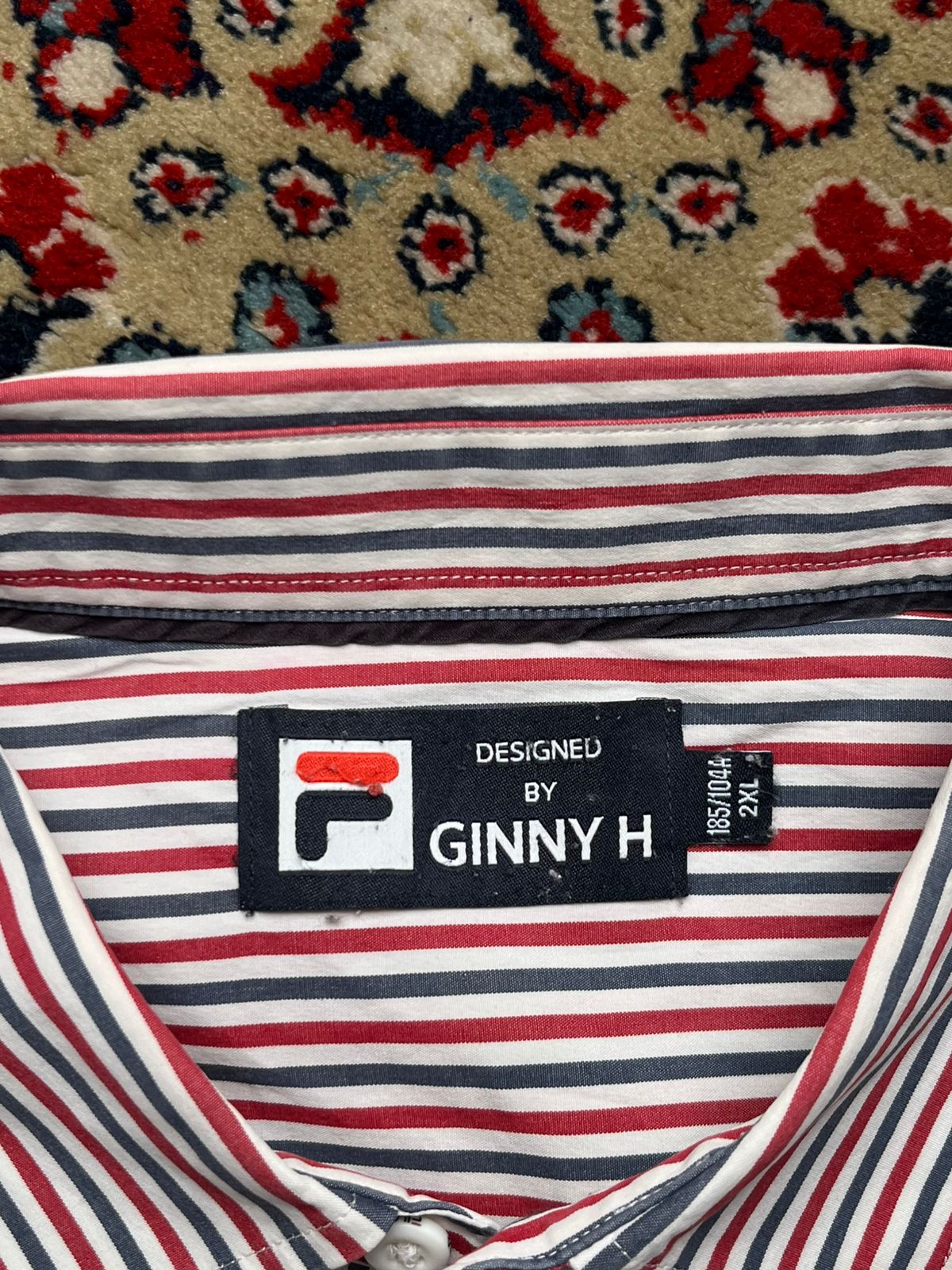 FILA Designed by GINNY H Striped BUTTON DOWN SHIRT - XL