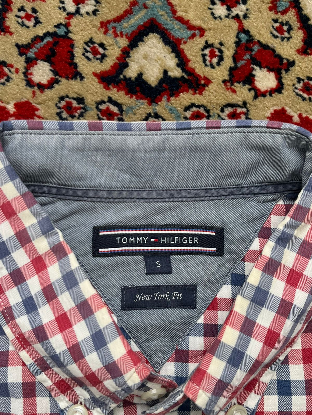 TOMMY HILFIGER Slim Fit Gingham BUTTON DOWN SHIRT - L