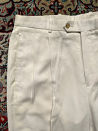 Vintage Evolution Cream Pleated Cuffed Classic Fit Dress PANTS - 36