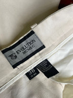 Vintage Evolution Cream Pleated Cuffed Classic Fit Dress PANTS - 36