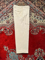 Vintage Evolution Cream Pleated Cuffed Classic Fit Dress PANTS - 36