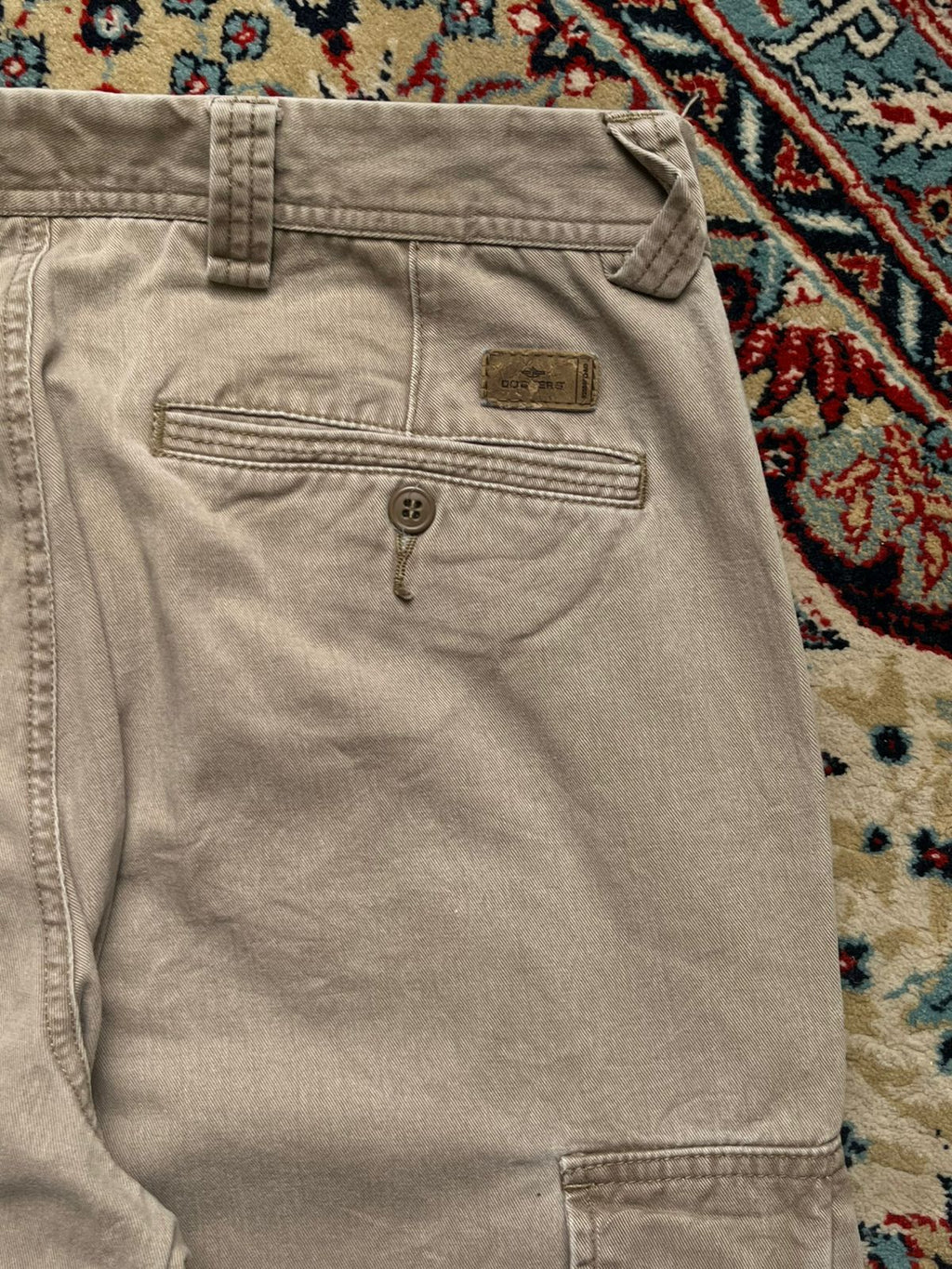 Dockers Cotton Relaxed Fit Flat Front Khaki Cargo PANTS - 32