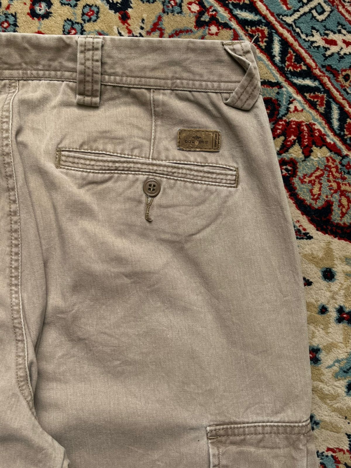 Dockers Cotton Relaxed Fit Flat Front Khaki Cargo PANTS - 32