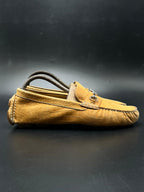 Cole Haan Croco Print Leather Bit Tan Loafers - 40