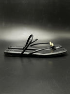 A New Day Black Toe Ring Strappy Flat SANDALS - 41