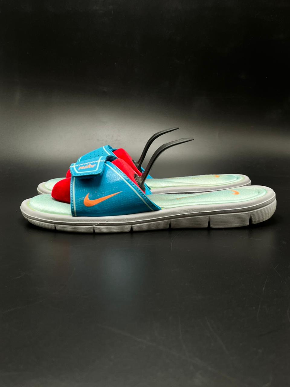 Nike Comfort Footbed Blue Orange SLIDES - 40.5