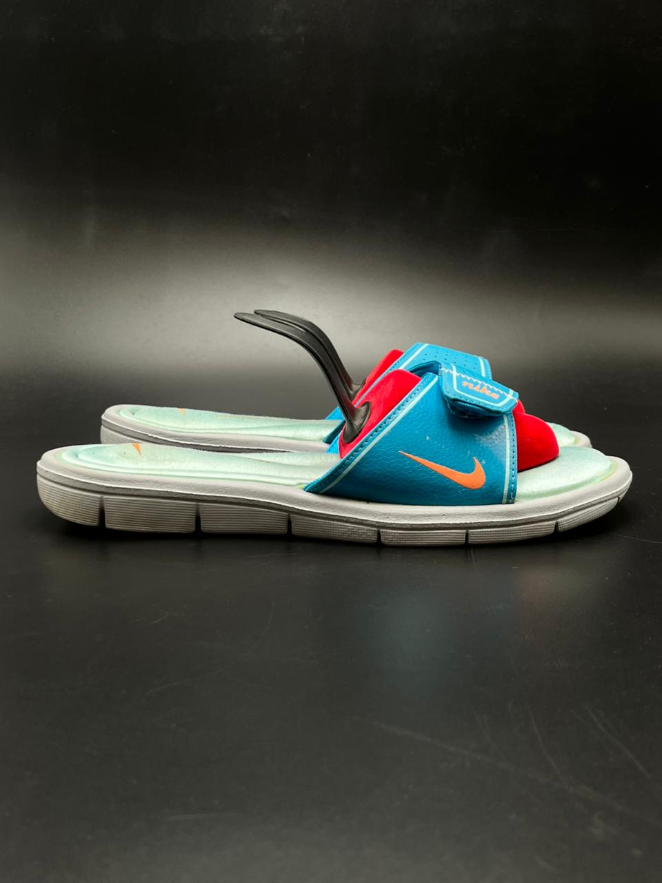 Nike Comfort Footbed Blue Orange SLIDES - 40.5
