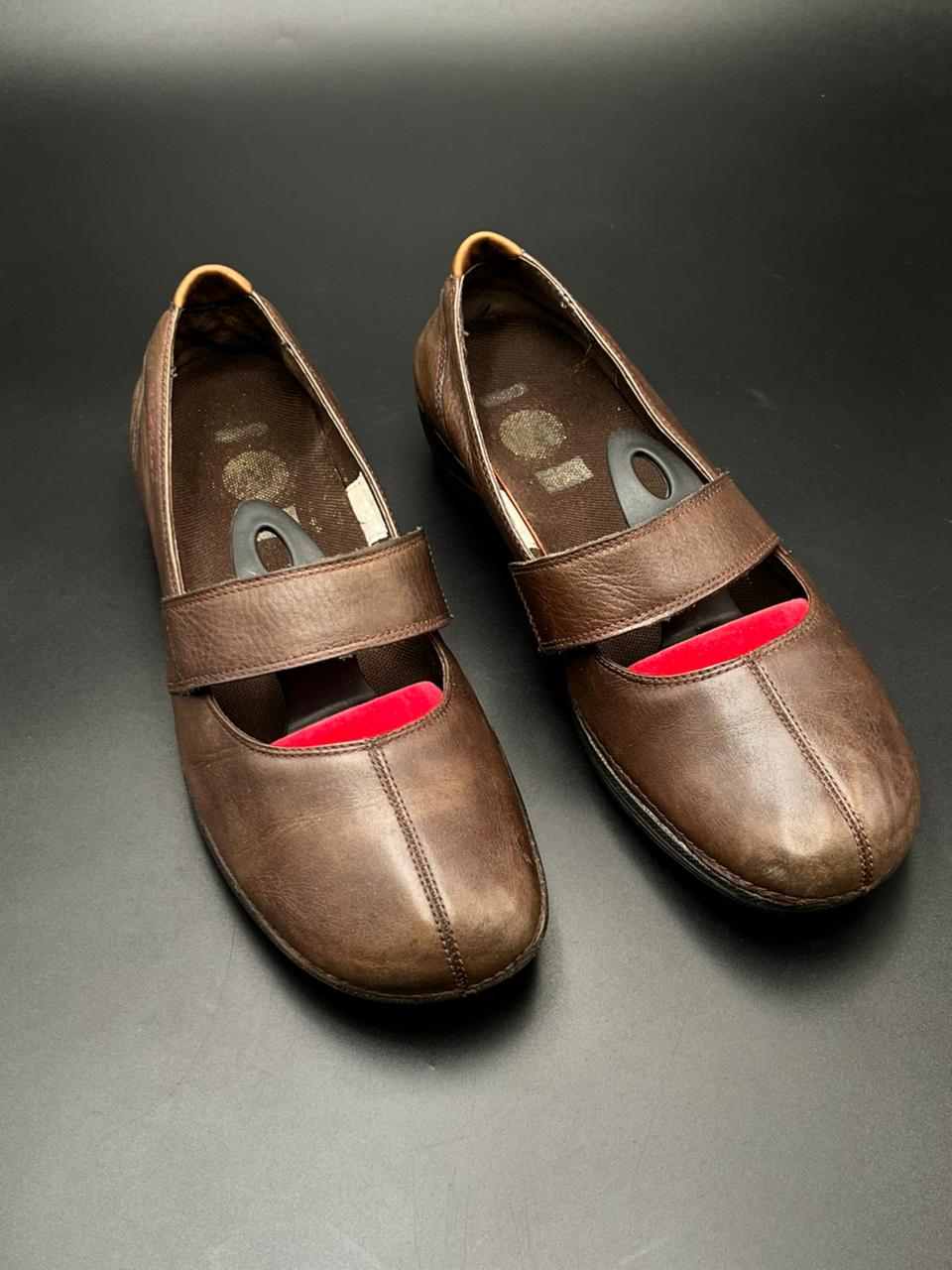 Merrell Brio Olive Brown Leather Mary Jane LOAFERS - 38.5