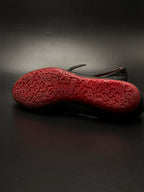 Greyder Perforated Black Red Leather Comfort Flats - 36