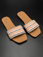 Time and Tru Multi Color Woven Slide Sandals - 39
