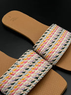 Time and Tru Multi Color Woven Slide Sandals - 39