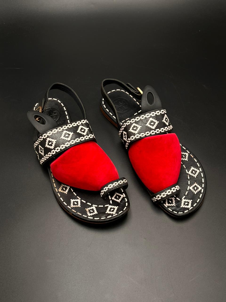 Tory Burch Embroidered Slingback Sandals - 37.5