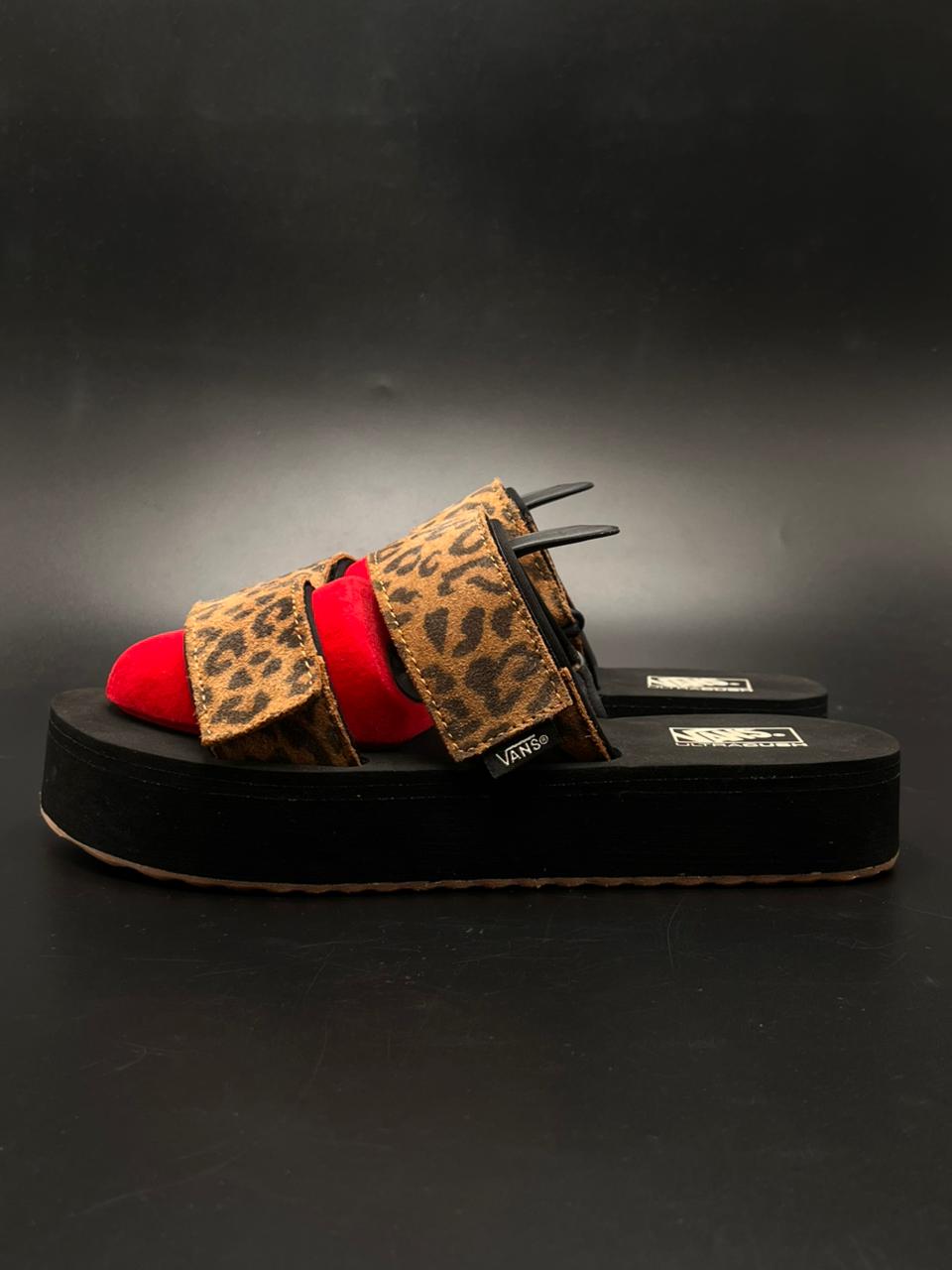 Vans UltraCush Leopard Print Platform Sandals - 38.5