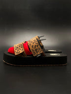 Vans UltraCush Leopard Print Platform Sandals - 38.5