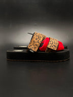 Vans UltraCush Leopard Print Platform Sandals - 38.5