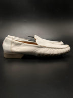 Bally White Leather Amal Driving Loafers - 37.5