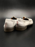 Bally White Leather Amal Driving Loafers - 37.5