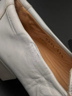 Bally White Leather Amal Driving Loafers - 37.5