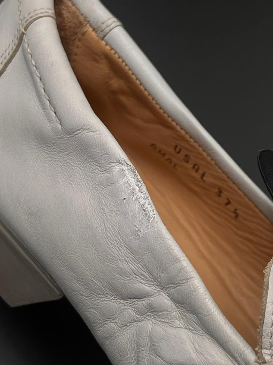 Bally White Leather Amal Driving Loafers - 37.5