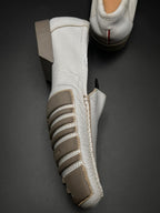 Bally White Leather Amal Driving Loafers - 37.5