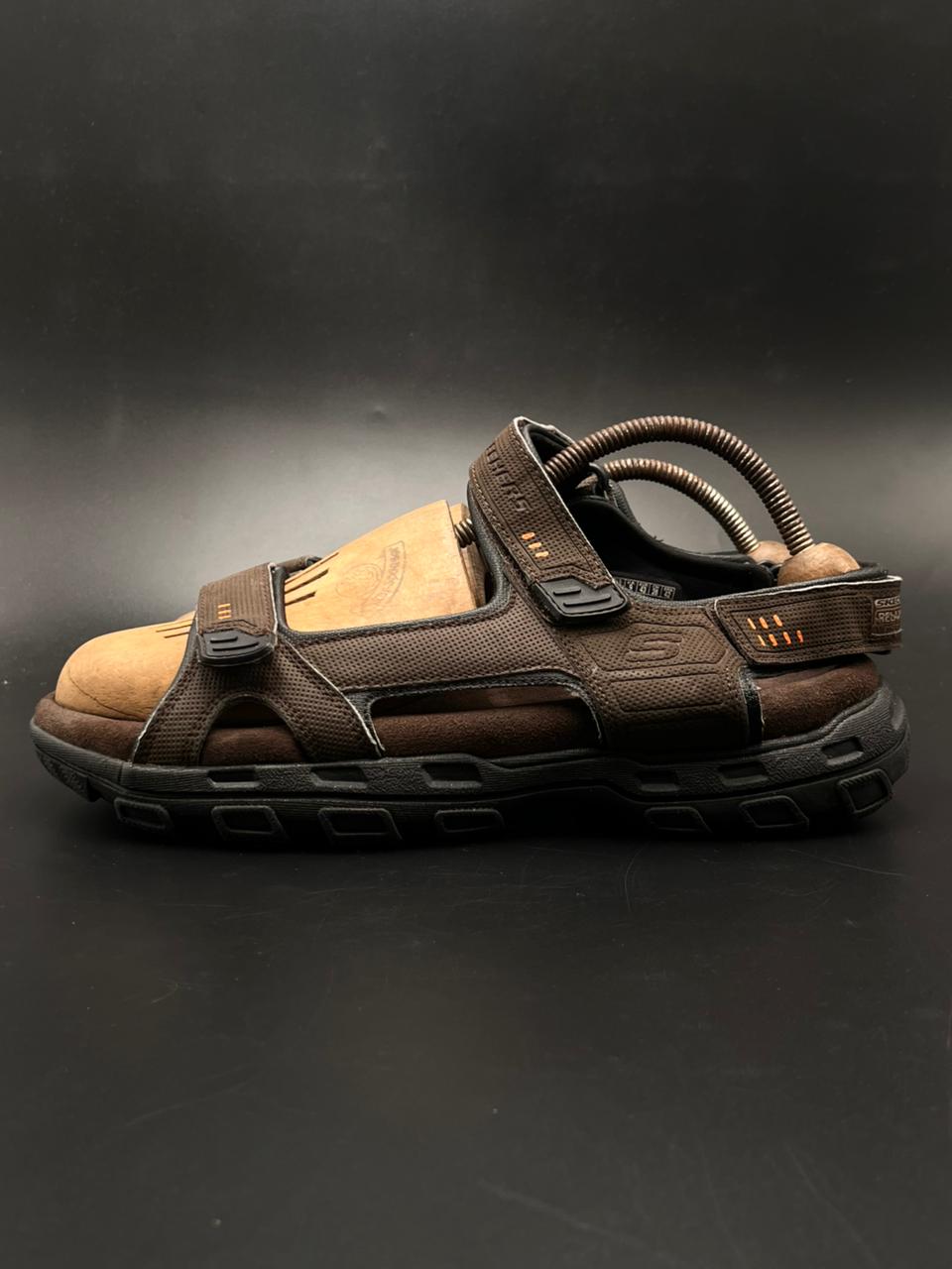 Skechers Louden Brown Extra Wide Fit Memory Foam Sandals - 43