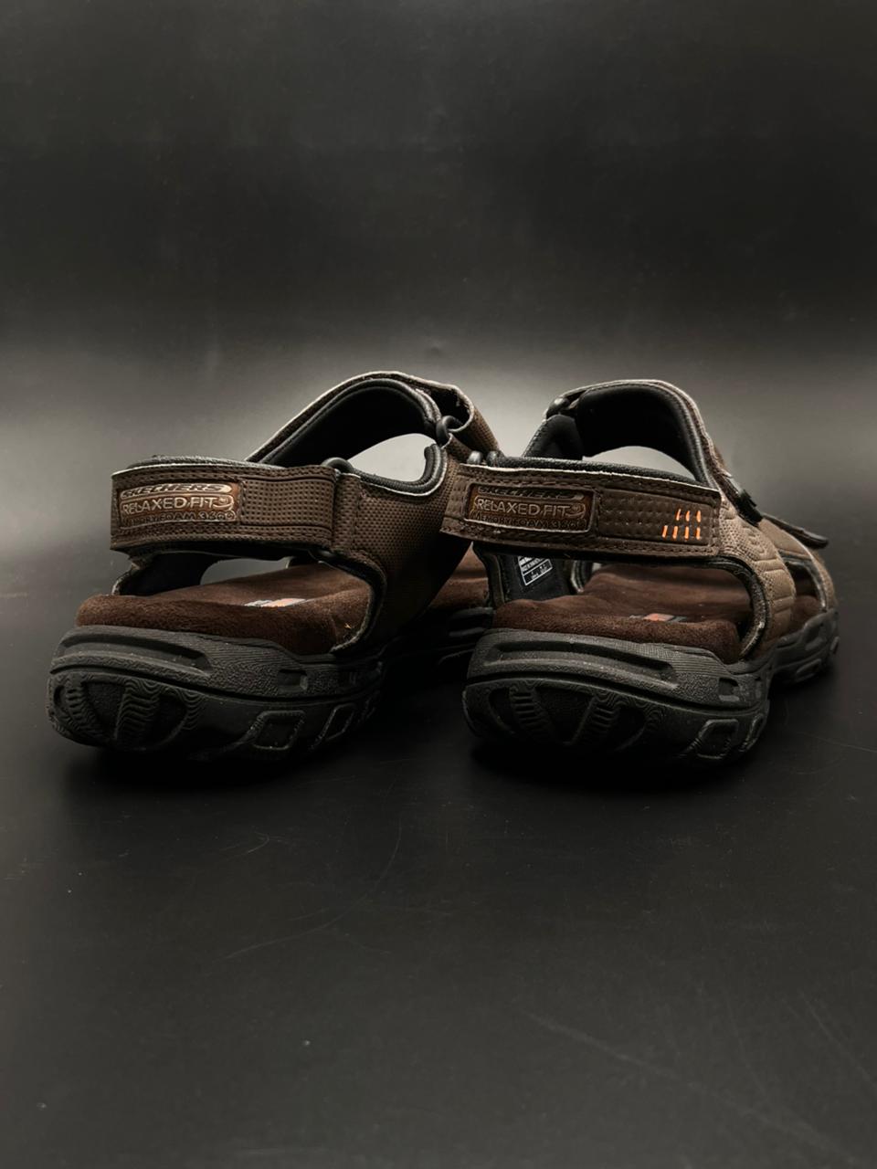 Skechers Louden Brown Extra Wide Fit Memory Foam Sandals - 43