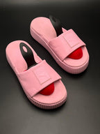 PUMA Platform Pink Leather Slide - 37