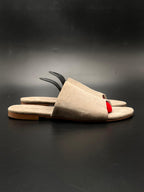 Bettye Muller Taupe Suede Flat Thong Sandal - 39