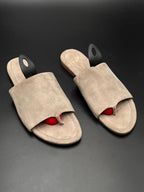 Bettye Muller Taupe Suede Flat Thong Sandal - 39