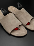 Bettye Muller Taupe Suede Flat Thong Sandal - 39