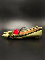 J.Crew Olive Green Suede Velvet Trim Pointed Toe - 39