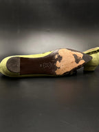 J.Crew Olive Green Suede Velvet Trim Pointed Toe - 39