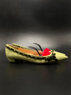 J.Crew Olive Green Suede Velvet Trim Pointed Toe - 39
