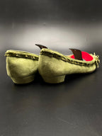 J.Crew Olive Green Suede Velvet Trim Pointed Toe - 39