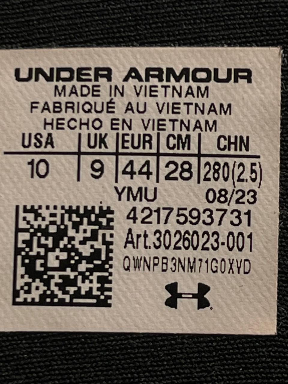 Under Armour Ignite VI Black White Slides - 44
