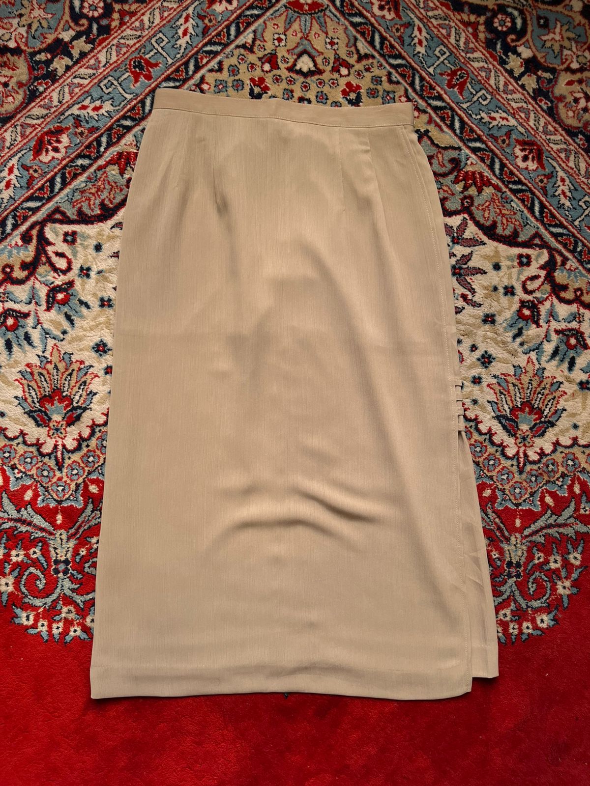 Vintage Hirota Japan Beige Textured Maxi Skirt - 28