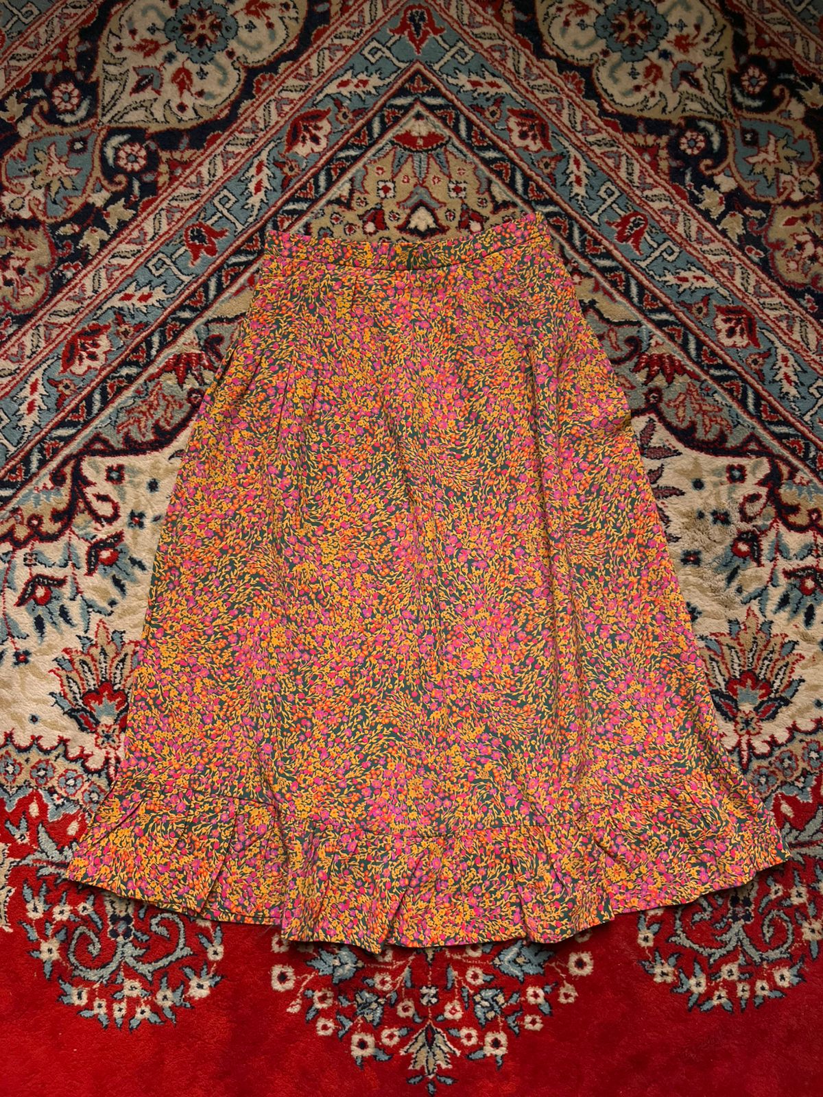 Vintage Floral High Waist Ditsy Print Skirt - 24