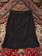 P.S.FA Black Pinstripe Knee Length Flare Skirt - 24