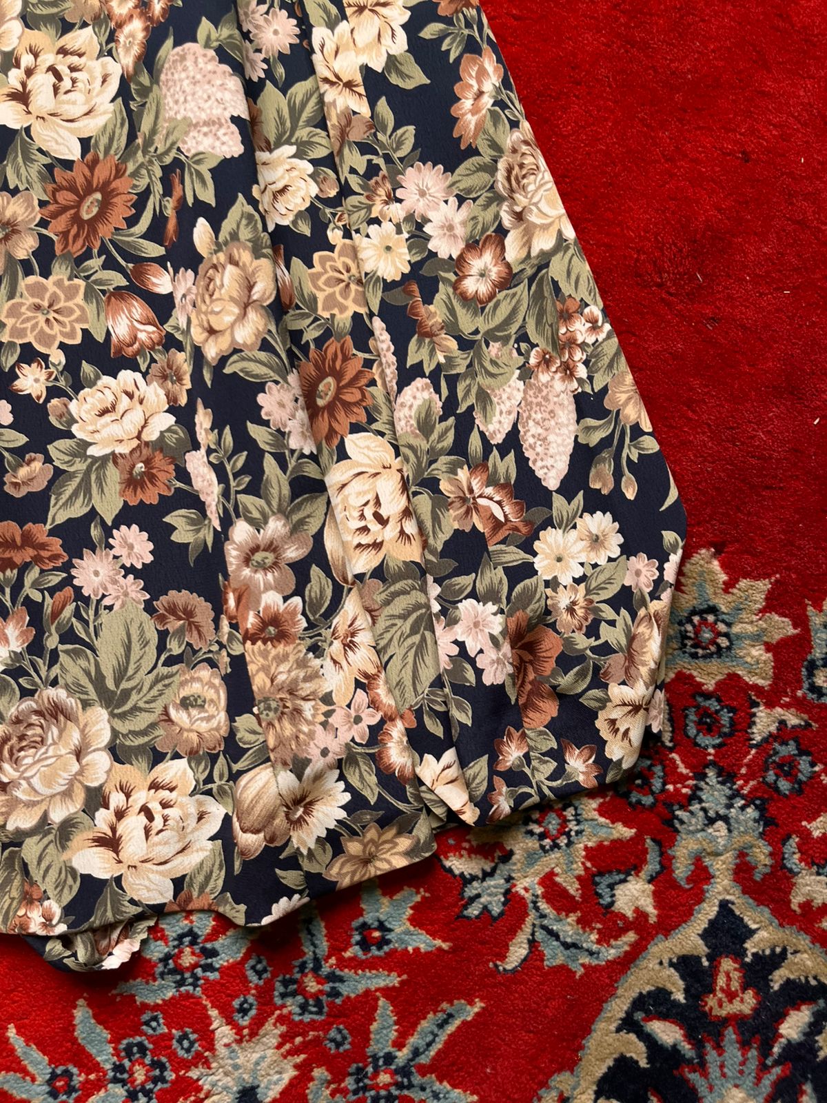 Vintage Floral Pleated Skirt - 24