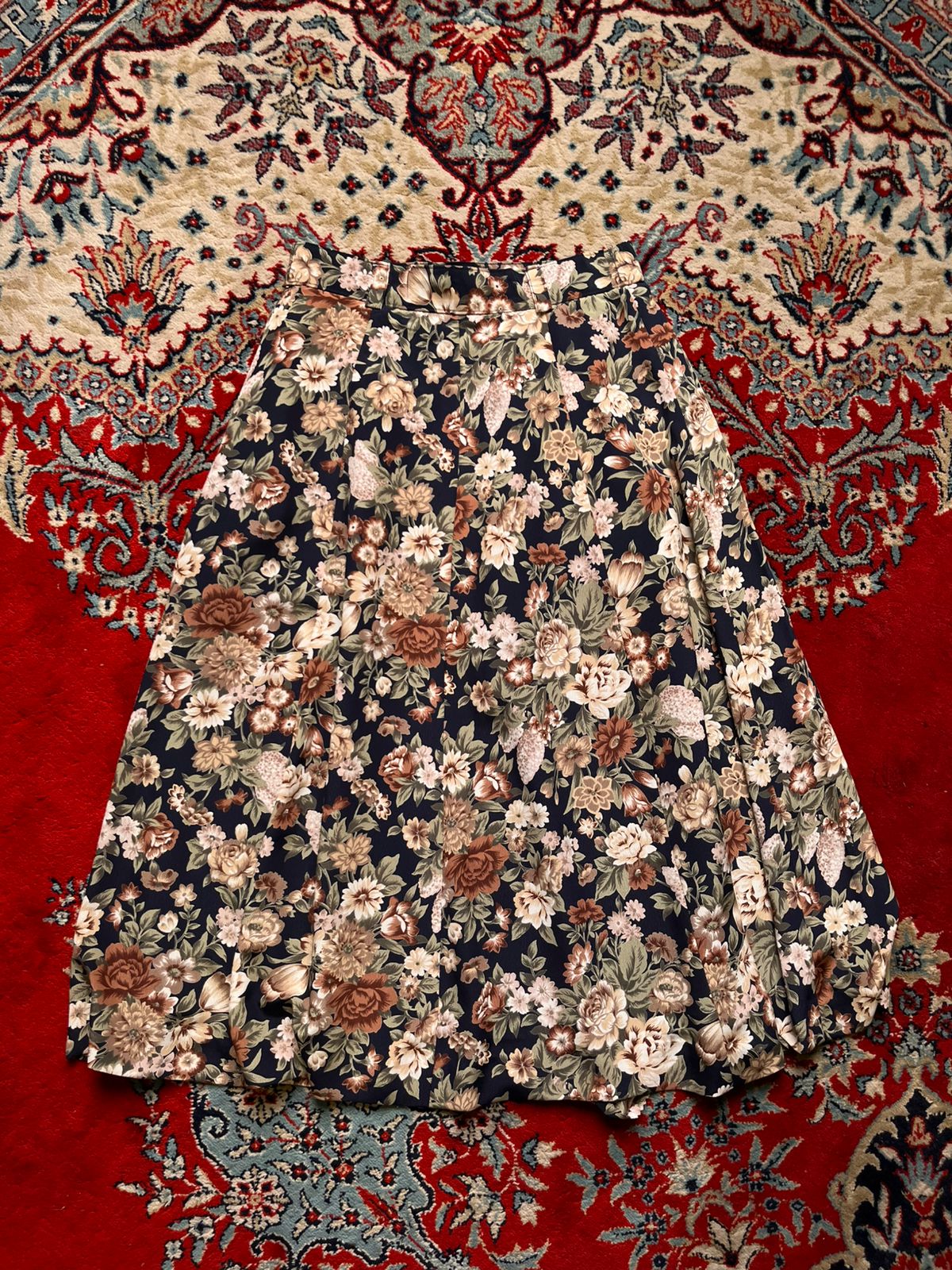 Vintage Floral Pleated Skirt - 24