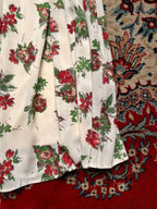 GU Japan Cream Floral Print Pleated Maxi Skirt - 24